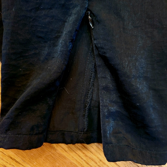 Luxury Brand StyleMint by Olsen's Black Silk drawstring Loungewear narrow ankle - Picture 2 of 5